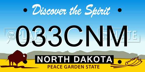 033CNM North Dakota License Plate
