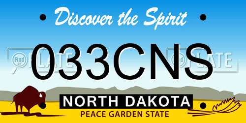 033CNS North Dakota License Plate