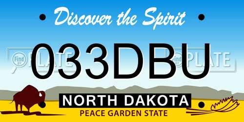 033DBU North Dakota License Plate