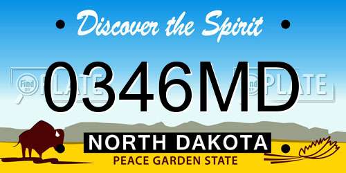 0346MD North Dakota License Plate