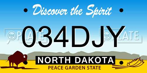 034DJY North Dakota License Plate