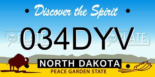 034DYV North Dakota License Plate
