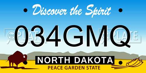 034GMQ North Dakota License Plate