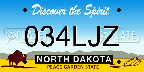 034LJZ North Dakota License Plate