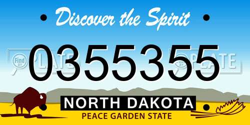 0355355 North Dakota License Plate