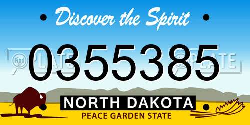 0355385 North Dakota License Plate
