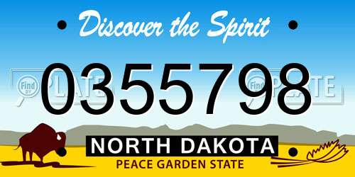 0355798 North Dakota License Plate