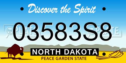 03583S8 North Dakota License Plate