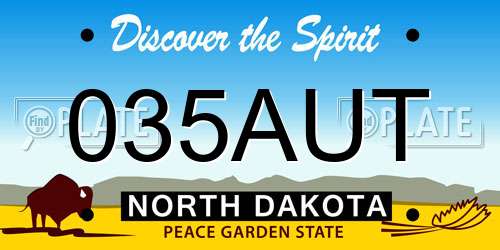 035AUT North Dakota License Plate