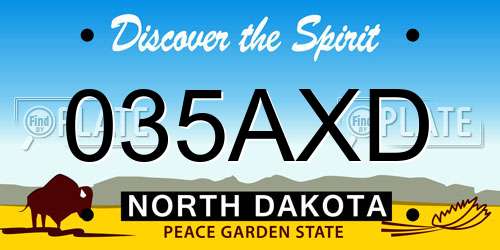 035AXD North Dakota License Plate