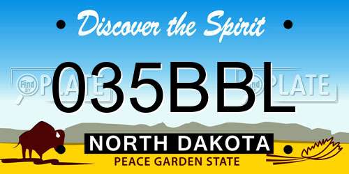 035BBL North Dakota License Plate