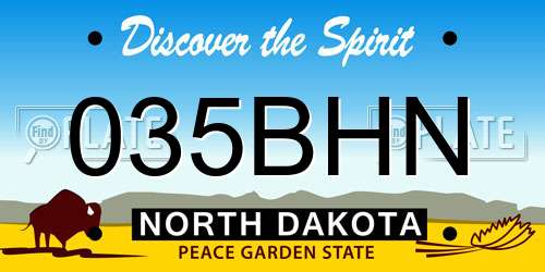 035BHN North Dakota License Plate