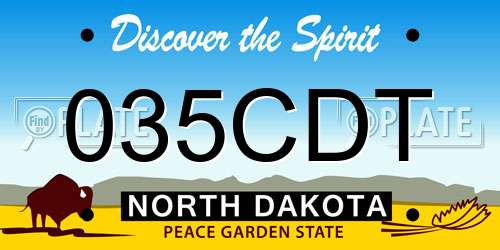 035CDT North Dakota License Plate