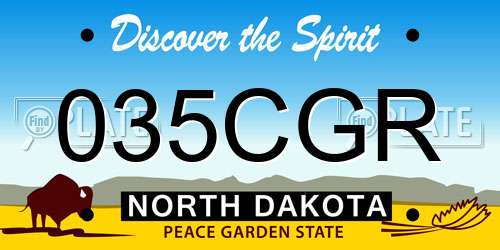 035CGR North Dakota License Plate