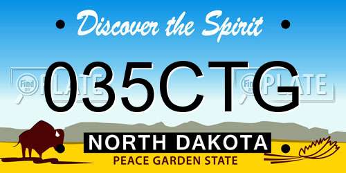 035CTG North Dakota License Plate