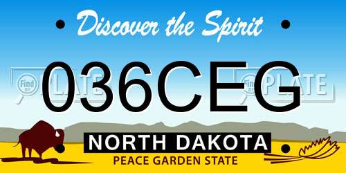 036CEG North Dakota License Plate