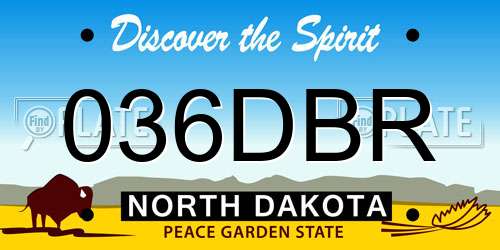 036DBR North Dakota License Plate