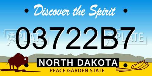 03722B7 North Dakota License Plate