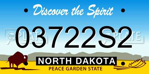 03722S2 North Dakota License Plate