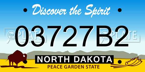 03727B2 North Dakota License Plate