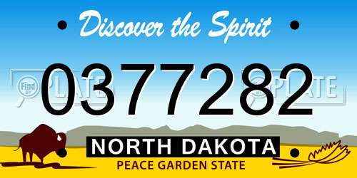 0377282 North Dakota License Plate