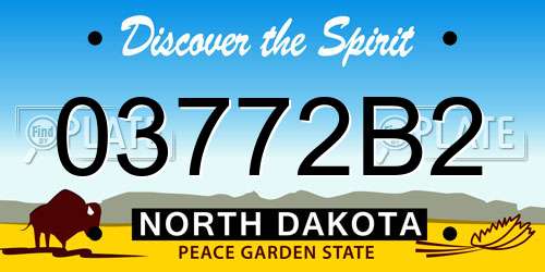 03772B2 North Dakota License Plate