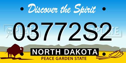 03772S2 North Dakota License Plate