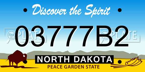 03777B2 North Dakota License Plate