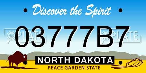 03777B7 North Dakota License Plate