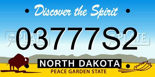 03777S2 North Dakota License Plate