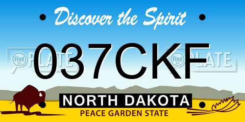 037CKF North Dakota License Plate