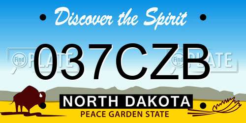 037CZB North Dakota License Plate