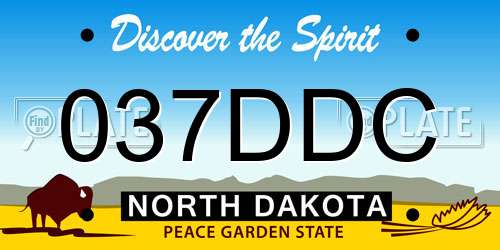 037DDC North Dakota License Plate