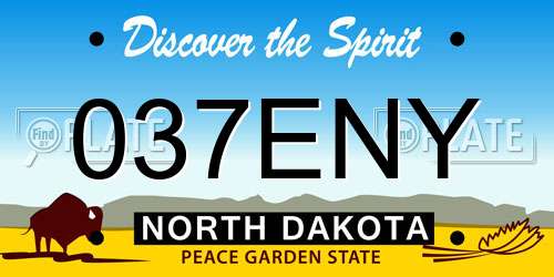037ENY North Dakota License Plate