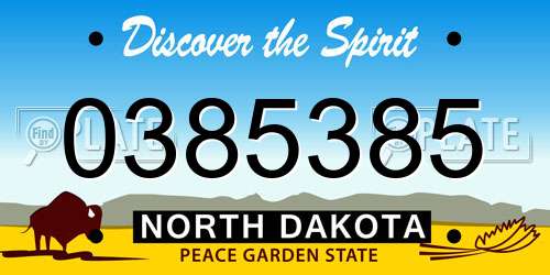 0385385 North Dakota License Plate