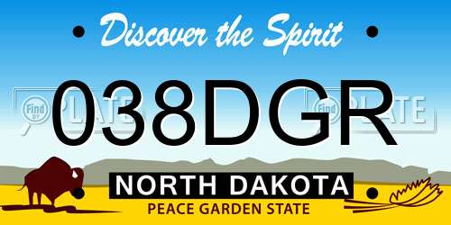 038DGR North Dakota License Plate