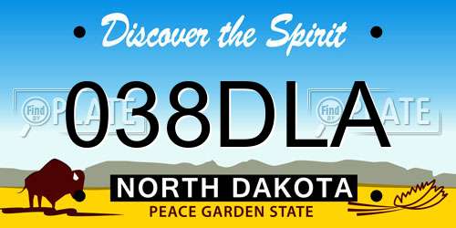 038DLA North Dakota License Plate