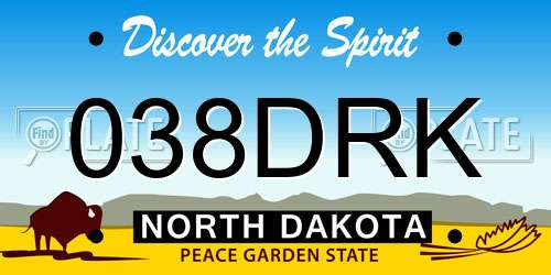 038DRK North Dakota License Plate
