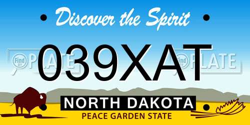 039XAT North Dakota License Plate