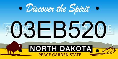 03EB520 North Dakota License Plate