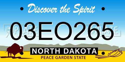 03EO265 North Dakota License Plate