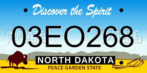 03EO268 North Dakota License Plate
