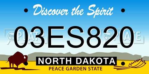 03ES820 North Dakota License Plate