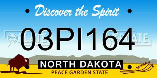 03PI164 North Dakota License Plate