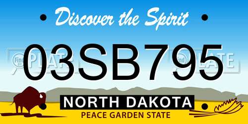 03SB795 North Dakota License Plate