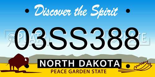 03SS388 North Dakota License Plate