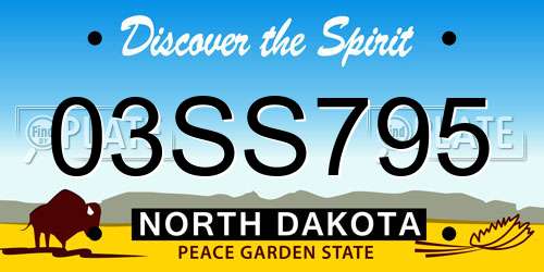 03SS795 North Dakota License Plate