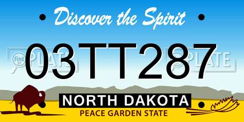 03TT287 North Dakota License Plate