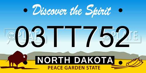 03TT752 North Dakota License Plate