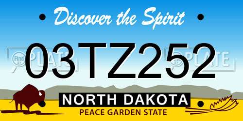 03TZ252 North Dakota License Plate